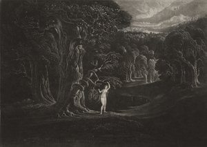 サタンテンプティングイブ、c.1827（メゾチント）
